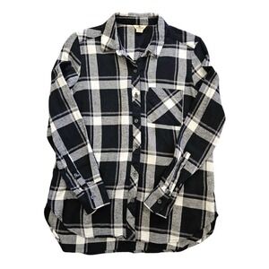 Woolrich Plaid Flannel Button Down Shirt S Oversized Cabincore Outdoors Long